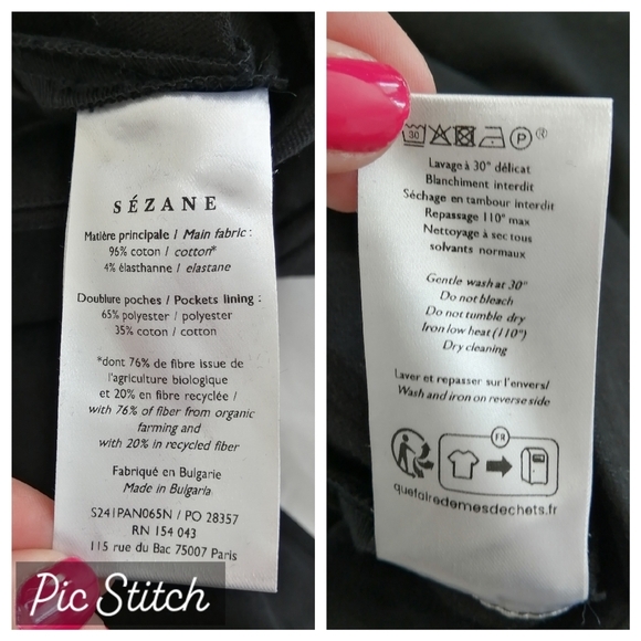 Sezane Ciara Trouser Ankle Flare Pants in Black High Rise 34 Or 2 US - Picture 14 of 16